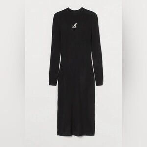 Kangol x H&M Elegant Black Long Sleeve Dress